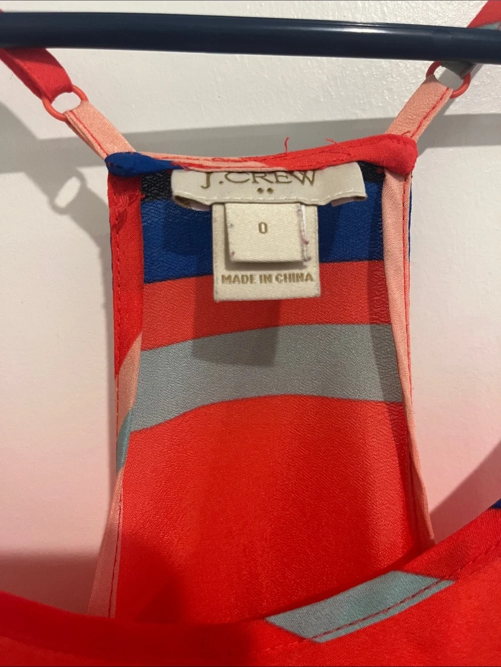 J. Crew Coral, Navy and Gray Striped Sleeveless Cami